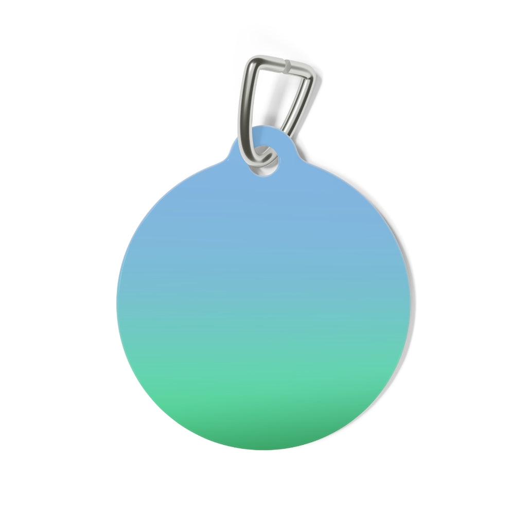 Blue Ombre Zombie Mailman Dog Tag